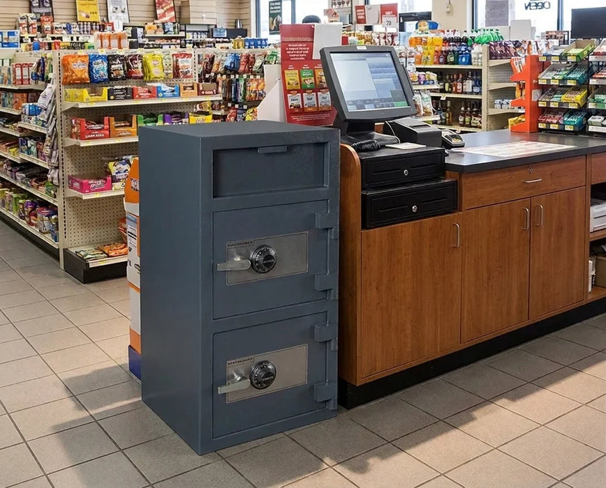 Image of Double Door Front Load Cash Depository Safe with Anti-Fish Baffle and Dial Combination Lock [4.9 Cu. Ft.]--Item# 13245