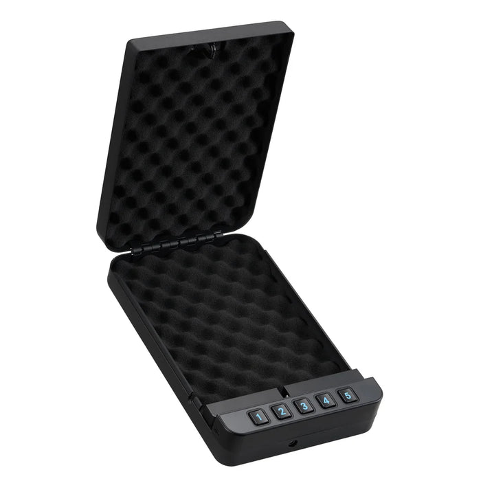 Image of Portable Car Gun Safe with Electronic Keypad - Quick Access Pistol Lock Box for Home and Travel Handgun Storage [0.1 Cu. Ft.]--Item# 13375