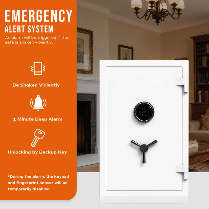 Image of 2.1 Cubic Feet White Fireproof Safe with Digital Keypad, 30 Minute Fire Protection Document Safe for Home [2.1 Cu. Ft.]--Item# 13385