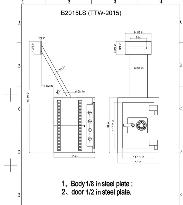 Image of Through-Wall Drop Safe with After-Hours Key Drop and Anti-Fish Baffle [1.7 Cu. Ft.]--Item# 13270