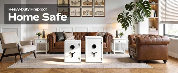 Image of 2.1 Cubic Feet White Fireproof Safe with Digital Keypad, 30 Minute Fire Protection Document Safe for Home [2.1 Cu. Ft.]--Item# 13385