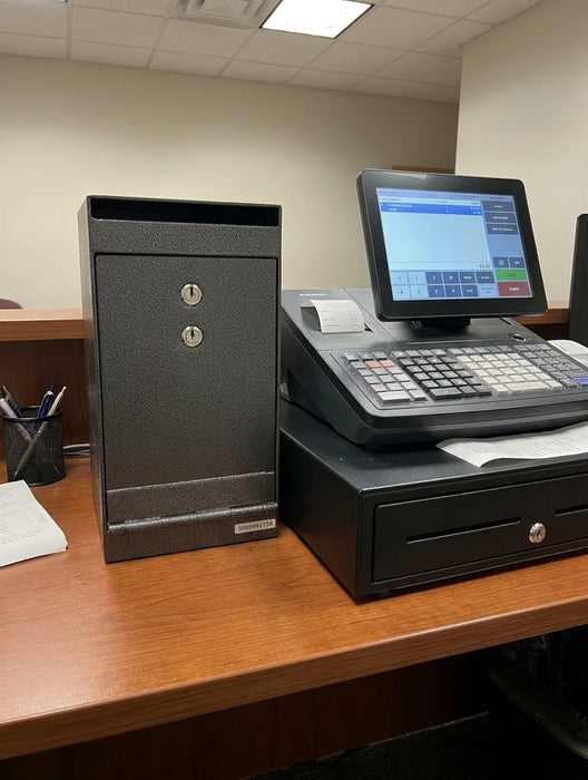 Image of Under Counter Cash Drop Safe with Dual Key Lock and Anti-Fish Baffle [0.2 Cu. Ft.]--Item# 13175