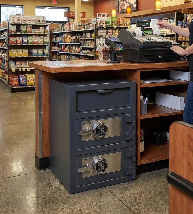 Image of Double Door Drop Safe with Compartments for Cash Drawers and Retail Use [3.2 Cu. Ft.]--Item# 13235
