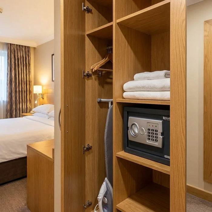 Image of Electronic Hotel Safe with Keypad and Key Override for In-Room Security [0.3 Cu. Ft.]--Item# 13280