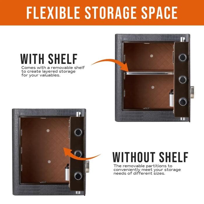 Image of RPNB RPLH50 Luxury Leather-Wrapped Biometric Fingerprint Home Safe, Item# 13055-Item# 13055-NationwideSafes.com