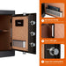 Image of RPNB RPLH50 Luxury Leather-Wrapped Biometric Fingerprint Home Safe, Item# 13055-Item# 13055-NationwideSafes.com