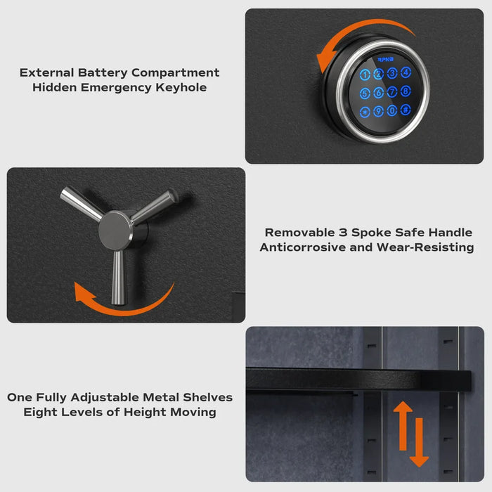 Image of Secure Fireproof Home Safe with Advanced Keypad [1.3 Cubic Feet]-Item# 13065-NationwideSafes.com